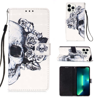 iPhone 15 Pro Max Leather Flip Phone Case with 3D Painted Design, Card Holder, Wallet & Stand Function - Durable Protection & Easy Access