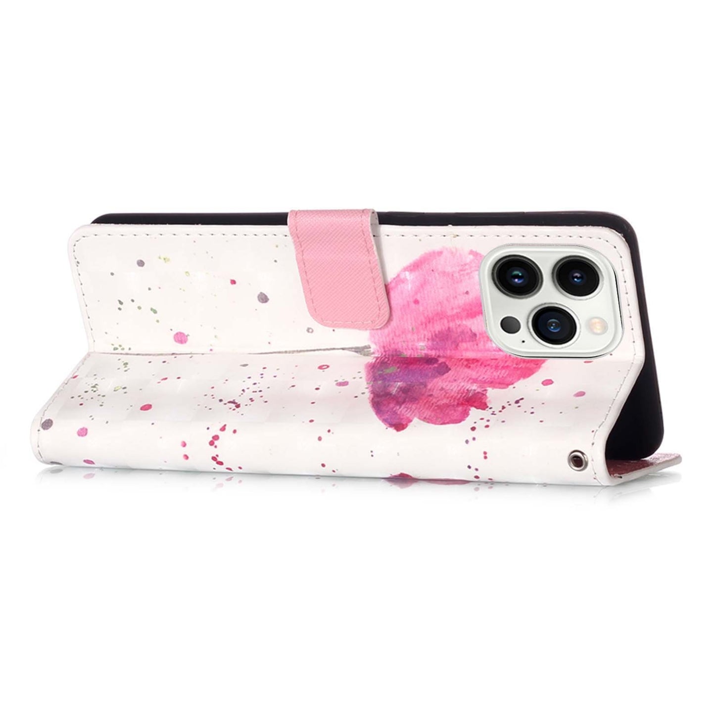 iPhone 15 Pro Leather Flip Phone Case with 3D Painted Design, Card Holder, Wallet & Stand Function - Durable Protection & Easy Access