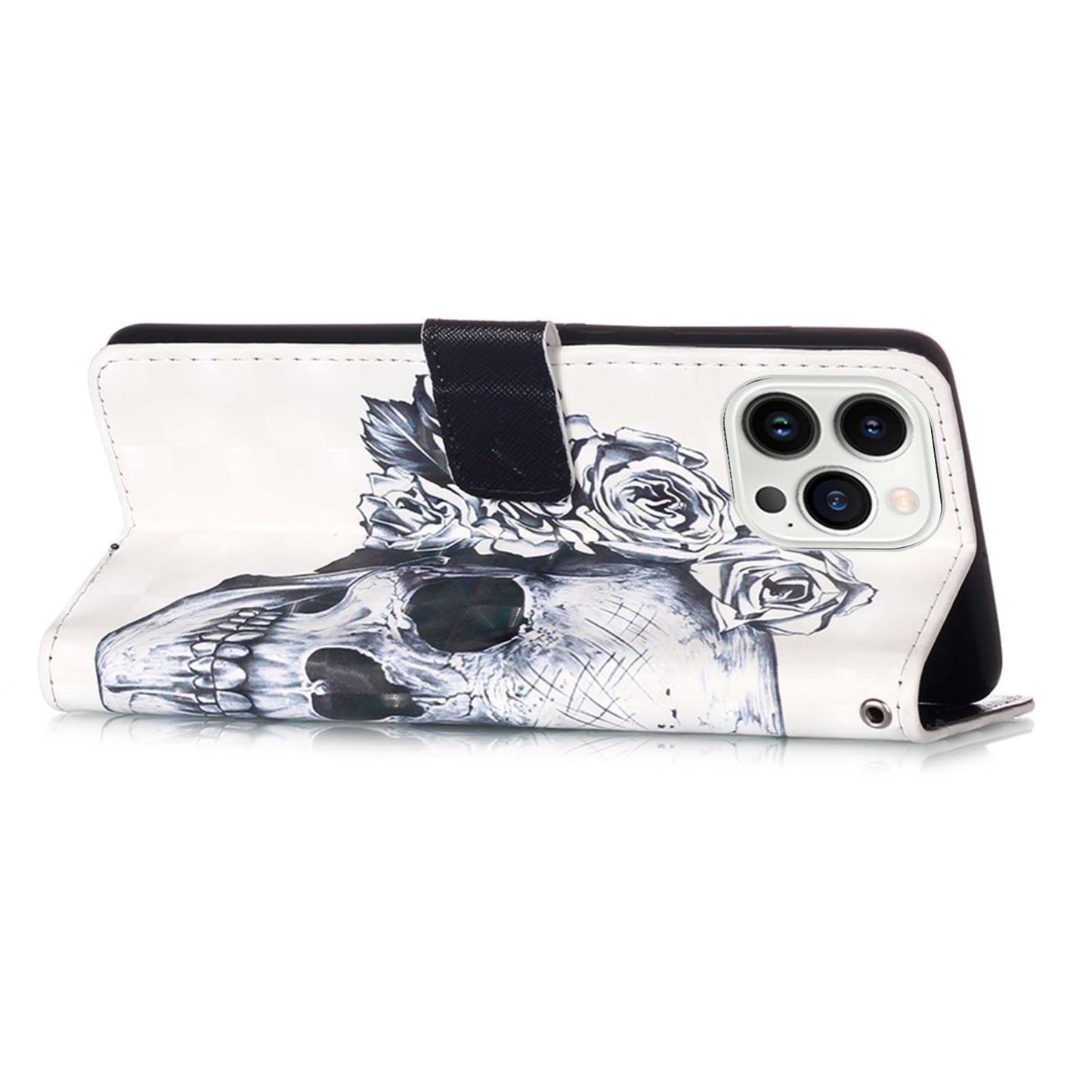 iPhone 15 Pro Leather Flip Phone Case with 3D Painted Design, Card Holder, Wallet & Stand Function - Durable Protection & Easy Access