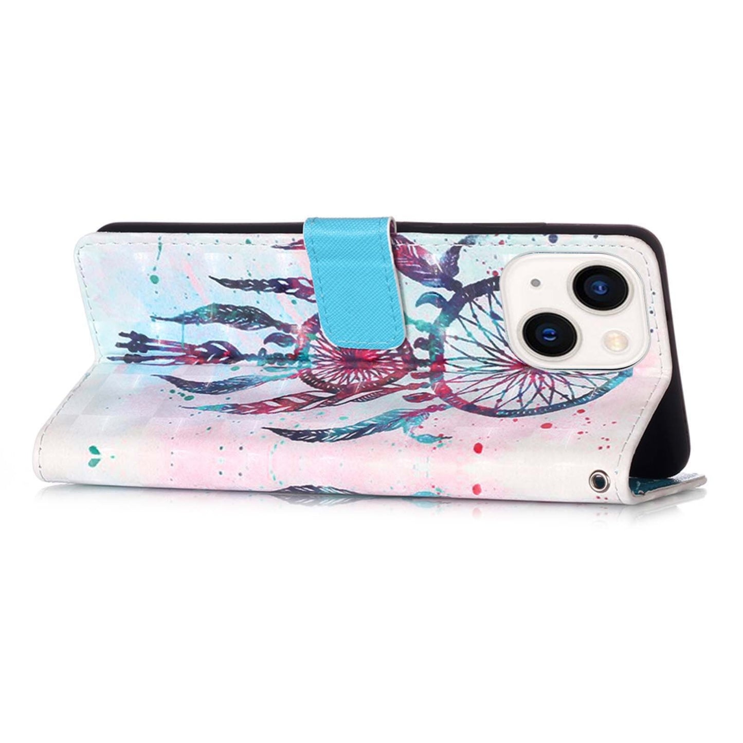 iPhone 15 Plus Leather Flip Phone Case with 3D Painted Design, Card Holder, Wallet & Stand Function - Durable Protection & Easy Access