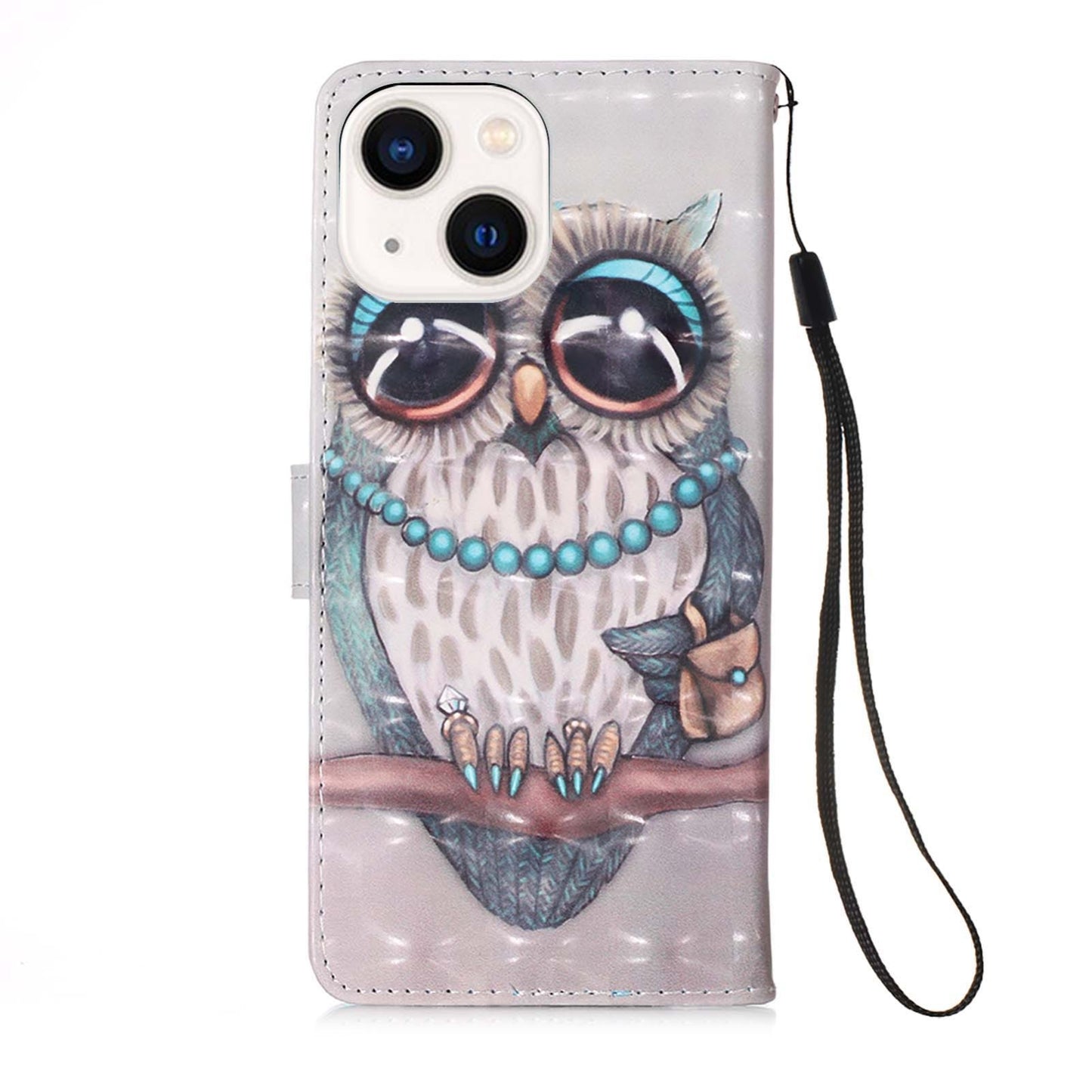 iPhone 15 Plus Leather Flip Phone Case with 3D Painted Design, Card Holder, Wallet & Stand Function - Durable Protection & Easy Access