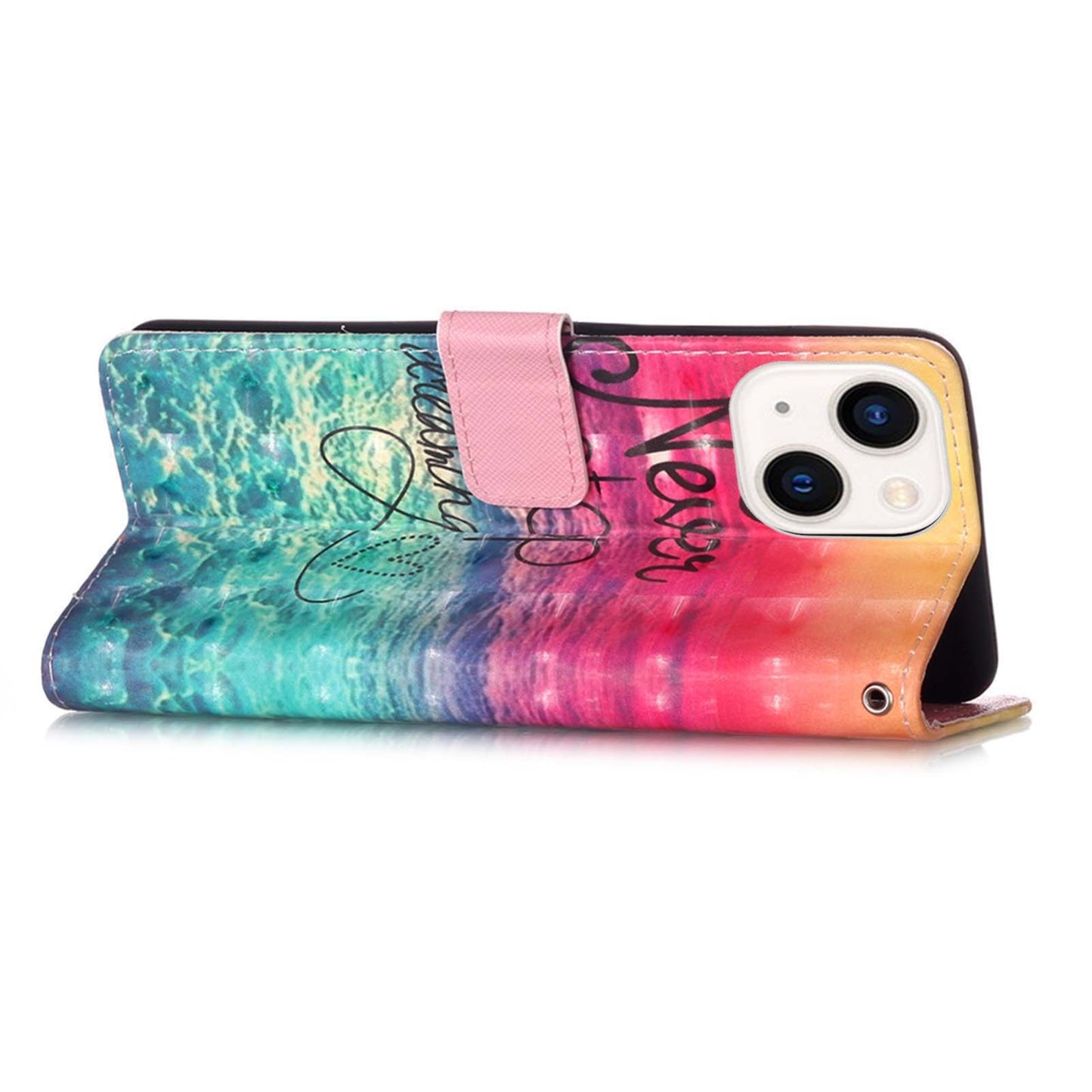 iPhone 15 Plus Leather Flip Phone Case with 3D Painted Design, Card Holder, Wallet & Stand Function - Durable Protection & Easy Access