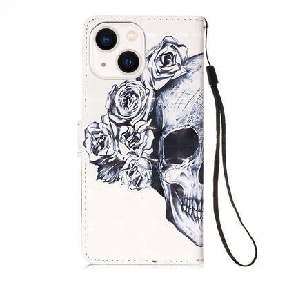 iPhone 15 Plus Leather Flip Phone Case with 3D Painted Design, Card Holder, Wallet & Stand Function - Durable Protection & Easy Access