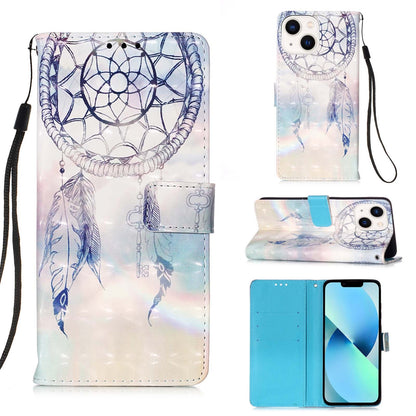 iPhone 15 Leather Flip Phone Case with 3D Painted Design, Card Holder, Wallet & Stand Function - Durable Protection & Easy Access