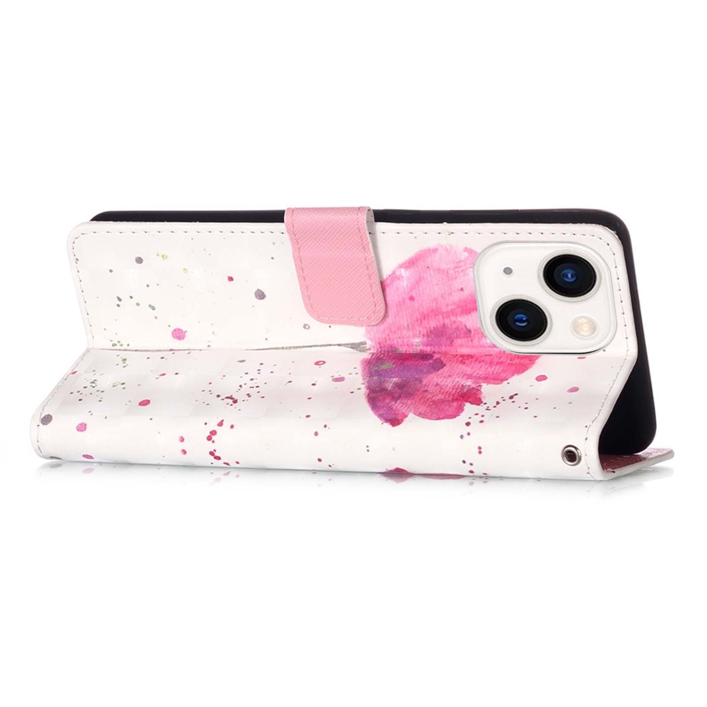iPhone 15 Leather Flip Phone Case with 3D Painted Design, Card Holder, Wallet & Stand Function - Durable Protection & Easy Access