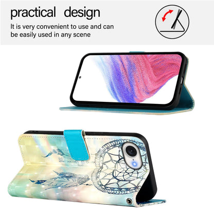 iPhone 16e Leather Flip Phone Case with 3D Painted Design, Card Holder, Wallet & Stand Function - Durable Protection & Easy Access