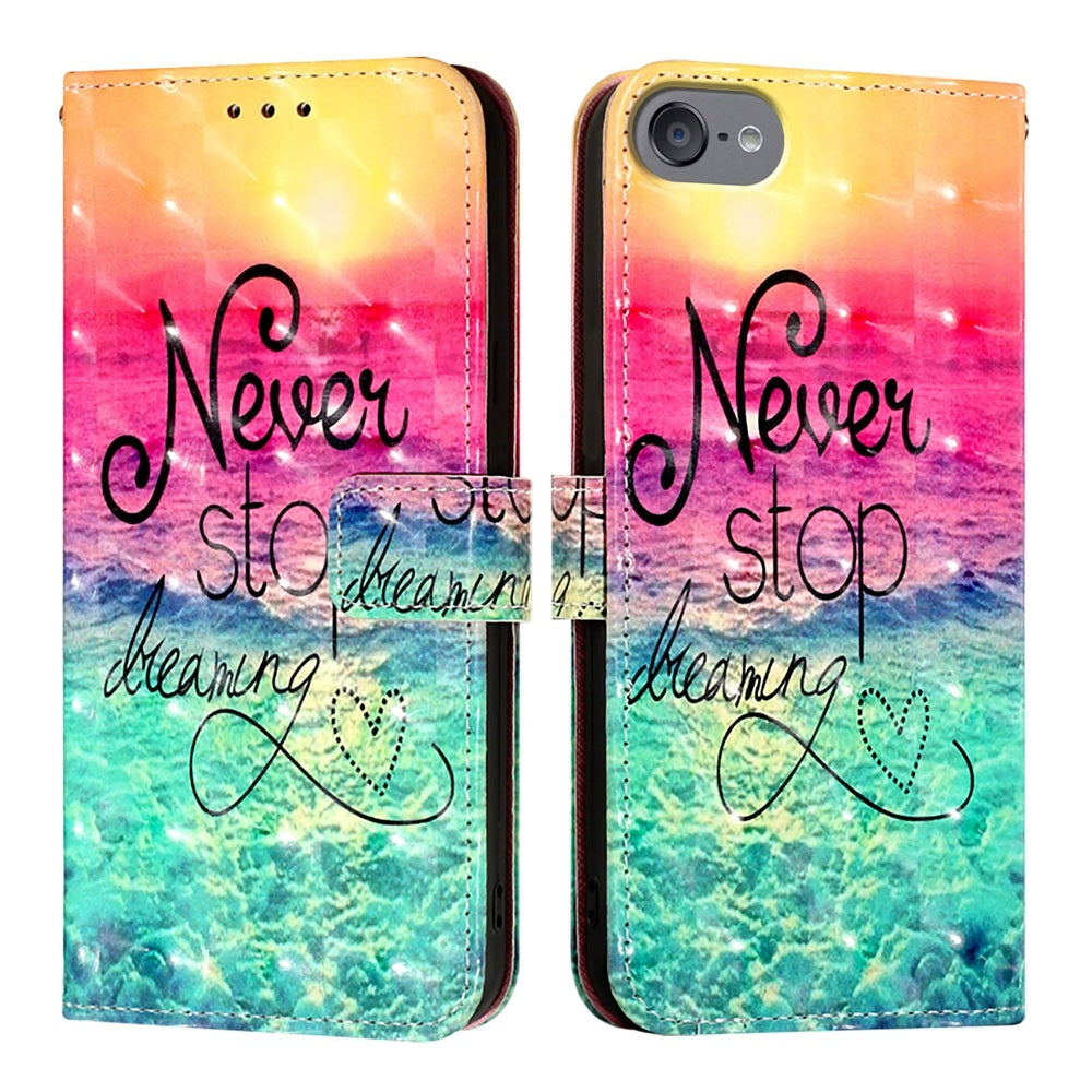 iPod Touch 5/6/7 Leather Flip Phone Case with 3D Painted Design, Card Holder, Wallet & Stand Function - Durable Protection & Easy Access