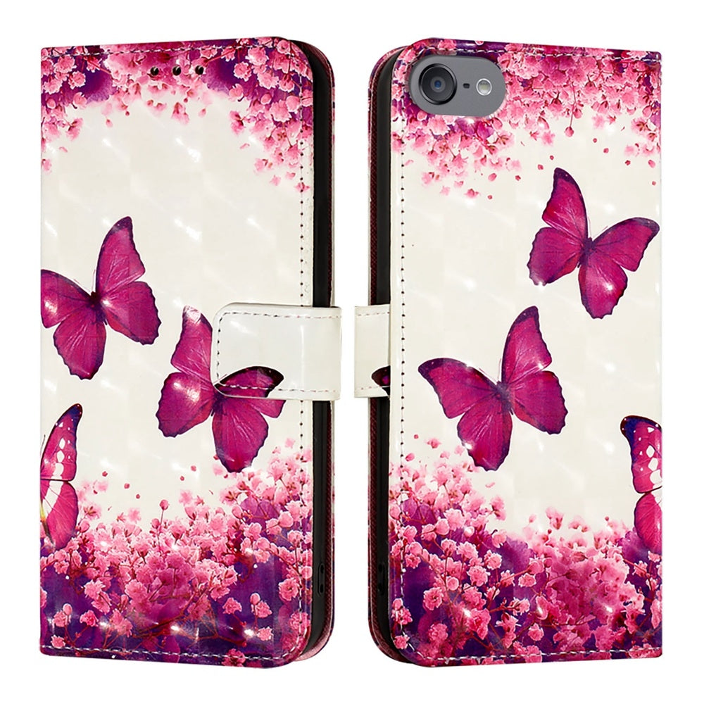 iPod Touch 5/6/7 Leather Flip Phone Case with 3D Painted Design, Card Holder, Wallet & Stand Function - Durable Protection & Easy Access