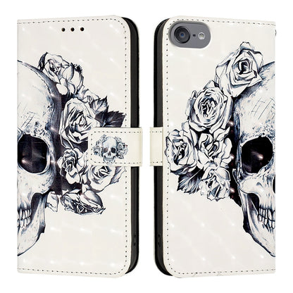 iPod Touch 5/6/7 Leather Flip Phone Case with 3D Painted Design, Card Holder, Wallet & Stand Function - Durable Protection & Easy Access