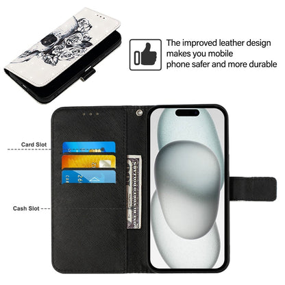 iPhone 16 Pro Max Leather Flip Phone Case with 3D Painted Design, Card Holder, Wallet & Stand Function - Durable Protection & Easy Access