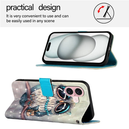 iPhone 16 Leather Flip Phone Case with 3D Painted Design, Card Holder, Wallet & Stand Function - Durable Protection & Easy Access