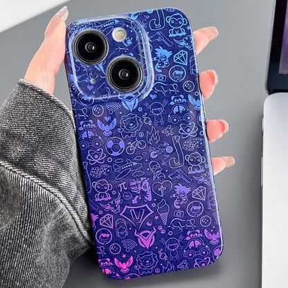 iPhone 14 Plus Painted Pattern PC Phone Case with Precise Hole Design