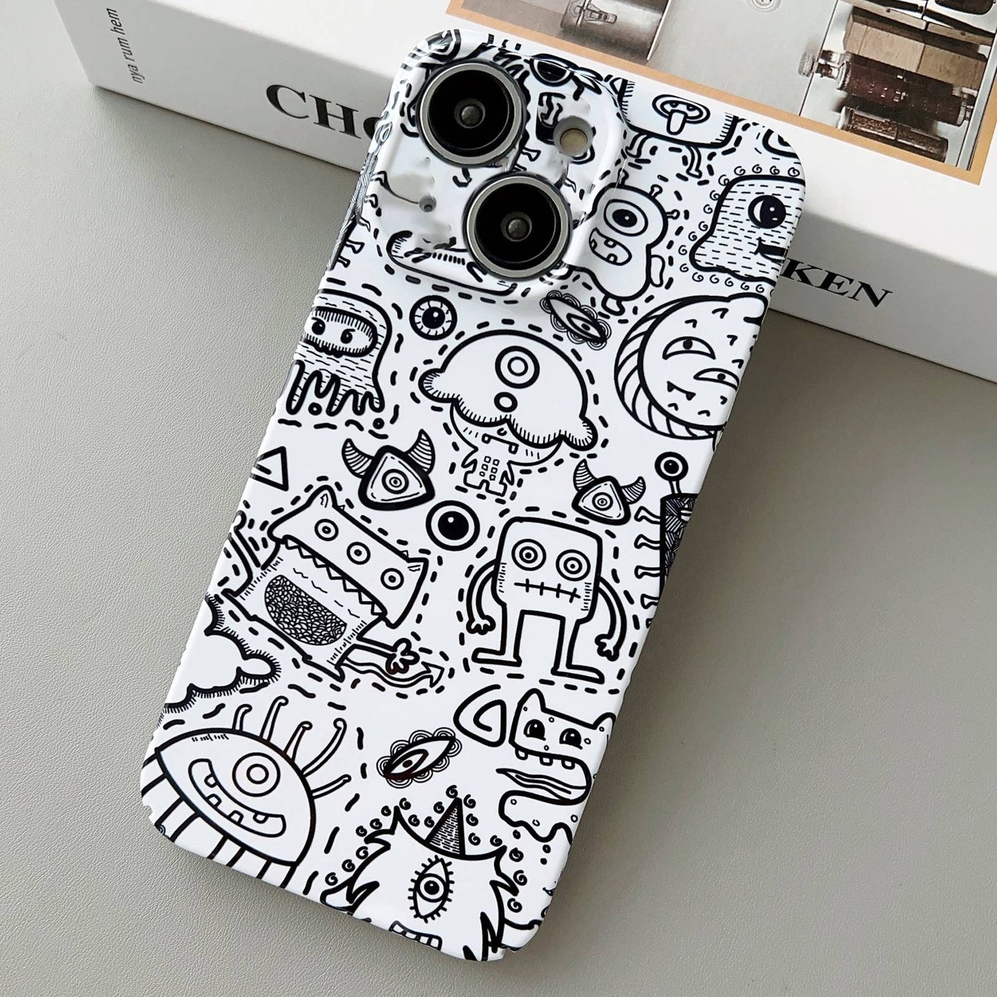 iPhone 14 Plus Painted Pattern PC Phone Case with Precise Hole Design