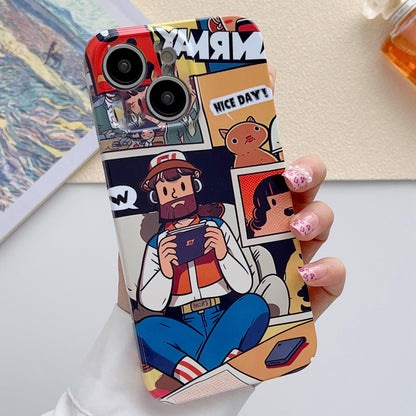 iPhone 14 Painted Pattern PC Phone Case with Precise Hole Design