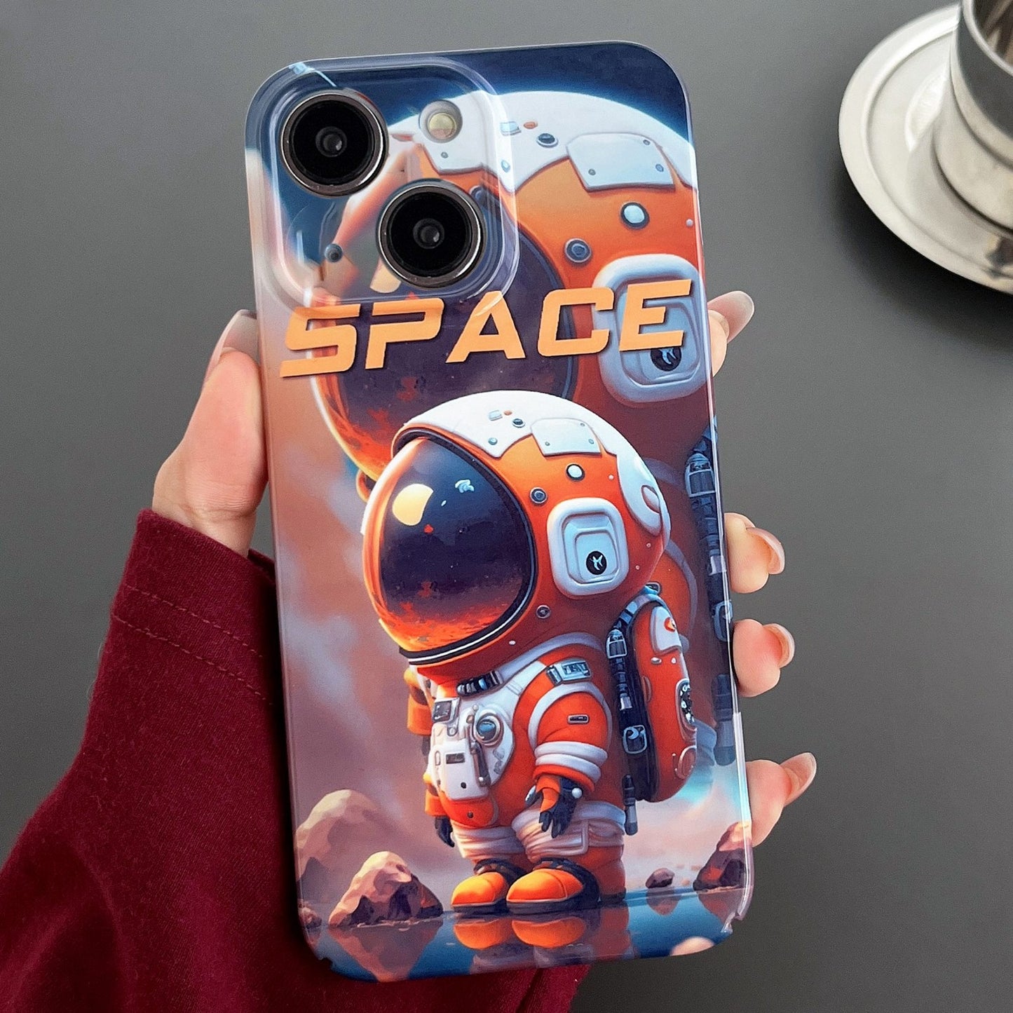 iPhone 14 Painted Pattern PC Phone Case with Precise Hole Design