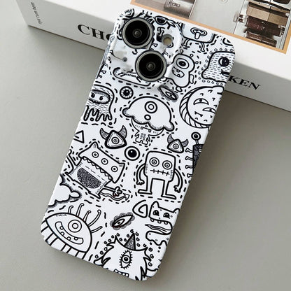 iPhone 14 Painted Pattern PC Phone Case with Precise Hole Design