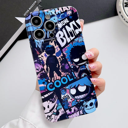 iPhone 14 Pro Painted Pattern PC Phone Case with Precise Hole Design