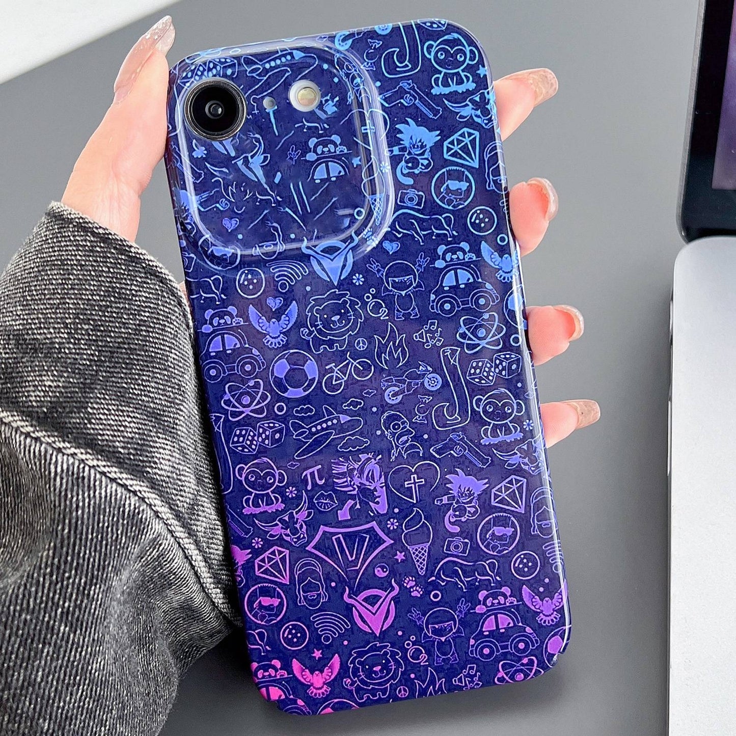 iPhone SE 2022 Painted Pattern PC Phone Case with Precise Hole Design