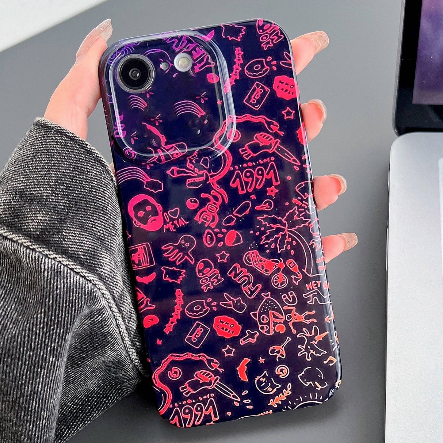 iPhone 7 Painted Pattern PC Phone Case with Precise Hole Design