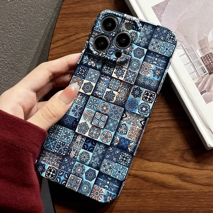 iPhone 13 Pro Painted Pattern PC Phone Case with Precise Hole Design