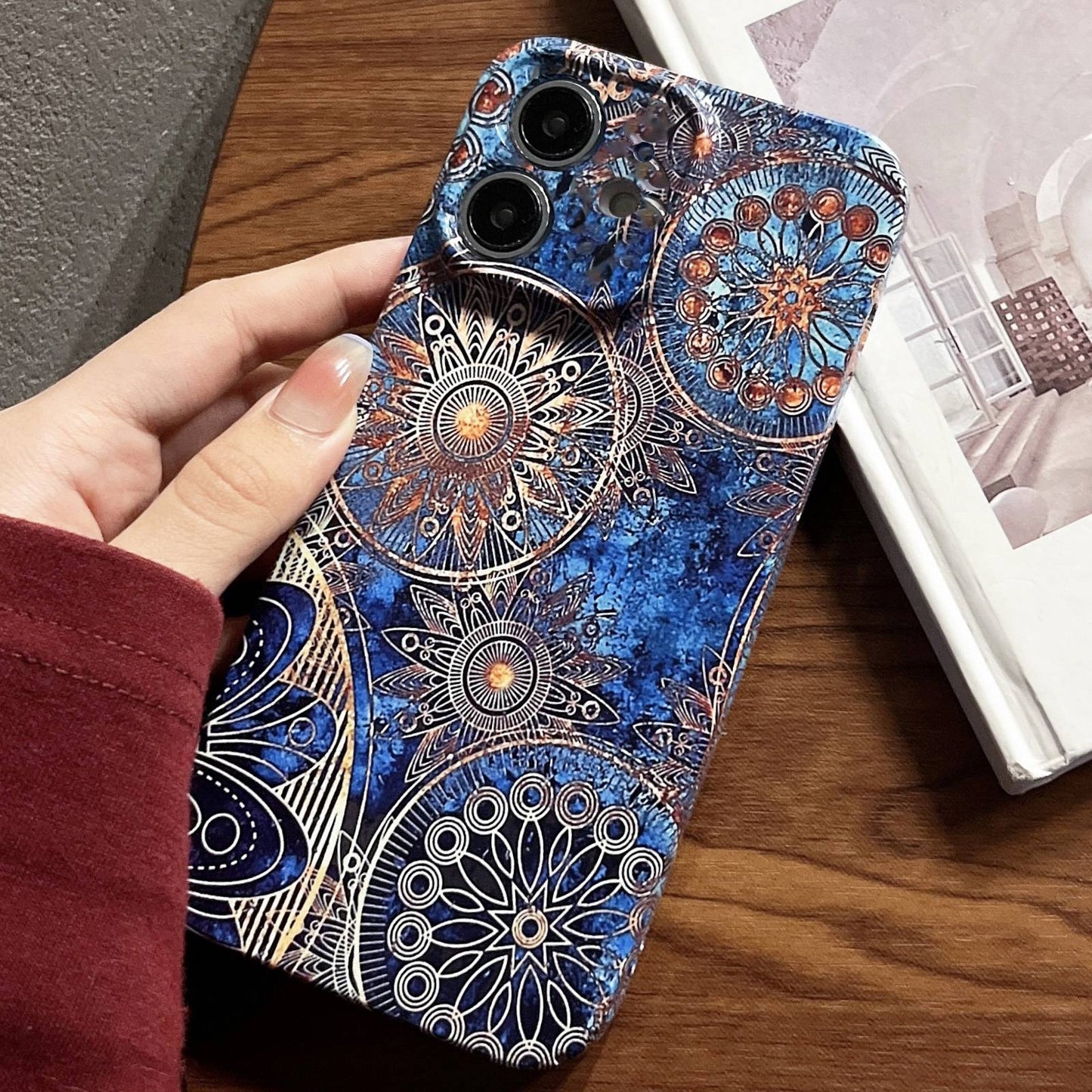 iPhone 12 Painted Pattern PC Phone Case with Precise Hole Design