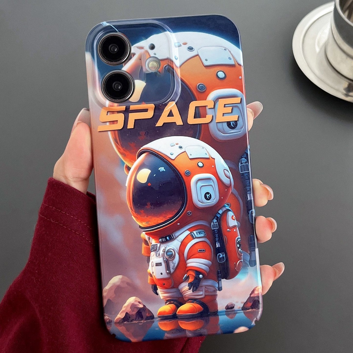 iPhone 12 Painted Pattern PC Phone Case with Precise Hole Design