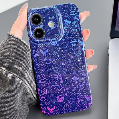 iPhone 12 Painted Pattern PC Phone Case with Precise Hole Design