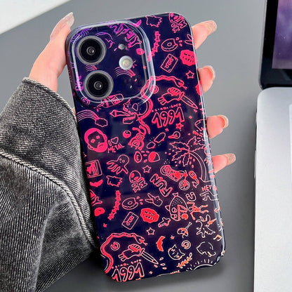 iPhone 12 Painted Pattern PC Phone Case with Precise Hole Design