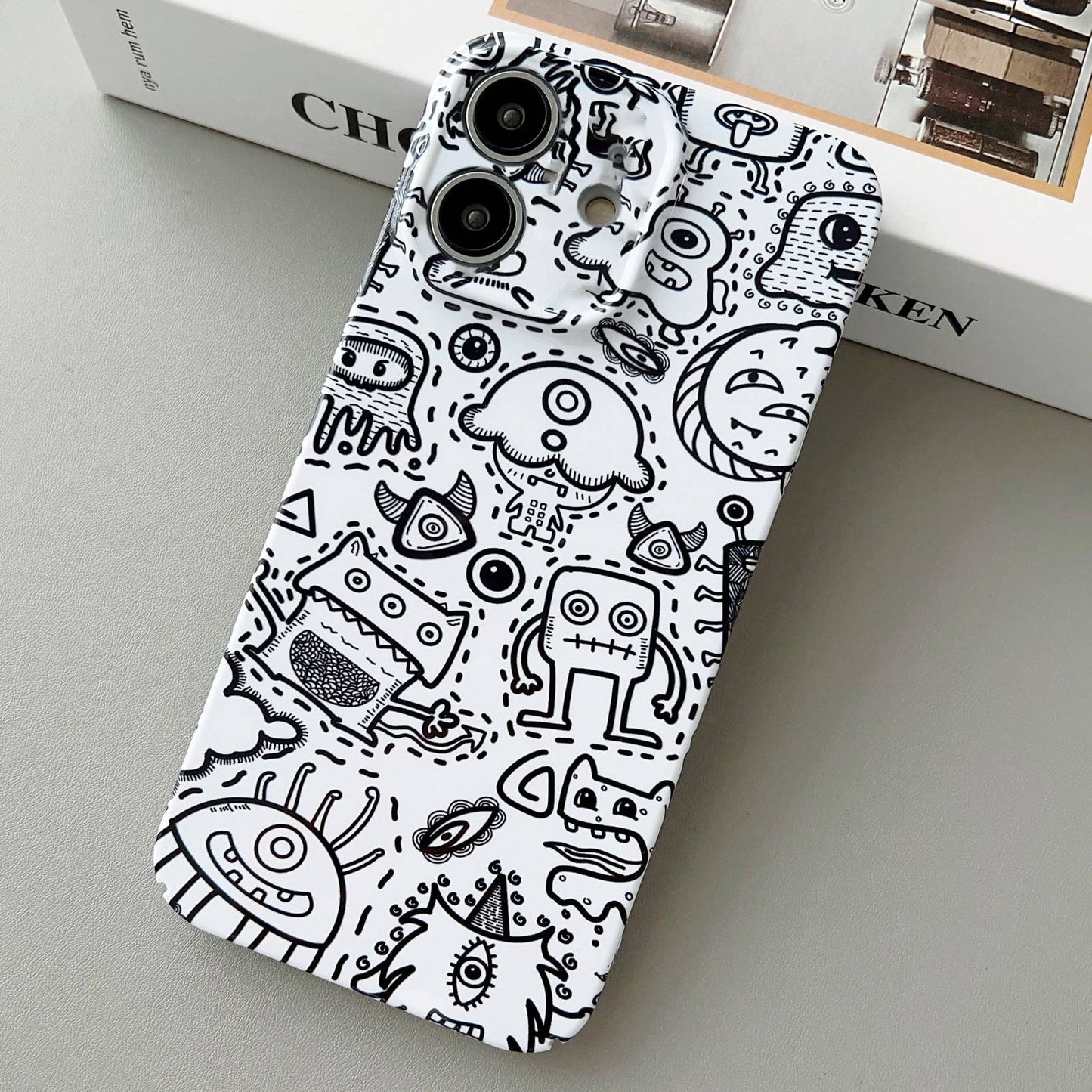 iPhone 12 Painted Pattern PC Phone Case with Precise Hole Design