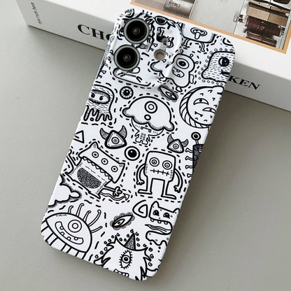iPhone 12 Painted Pattern PC Phone Case with Precise Hole Design
