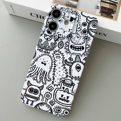 iPhone 12 Painted Pattern PC Phone Case with Precise Hole Design