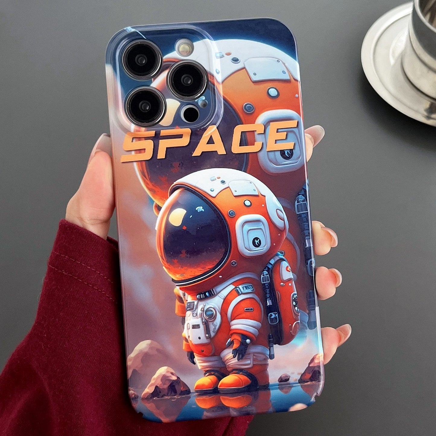 iPhone 12 Pro Painted Pattern PC Phone Case with Precise Hole Design