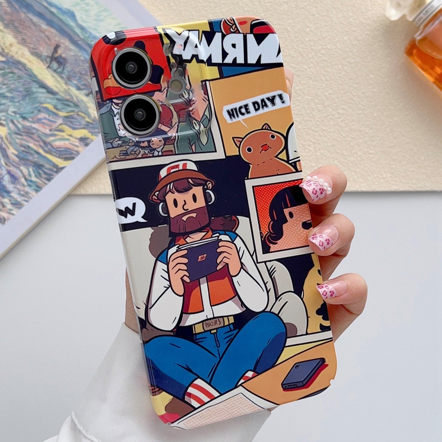 iPhone 11 Painted Pattern PC Phone Case with Precise Hole Design