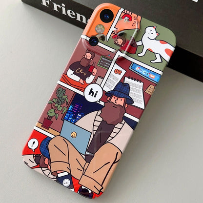 iPhone XS Painted Pattern PC Phone Case with Precise Hole Design