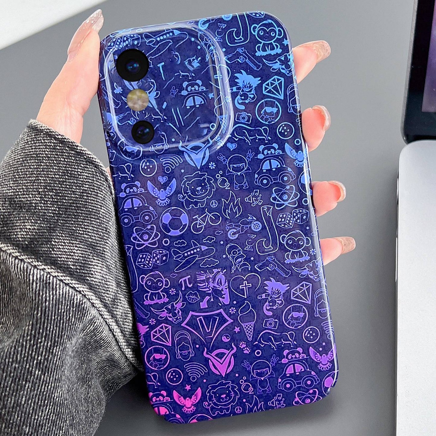 iPhone X Painted Pattern PC Phone Case with Precise Hole Design