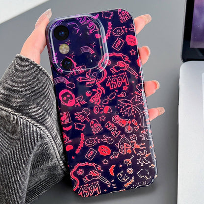 iPhone XS Painted Pattern PC Phone Case with Precise Hole Design