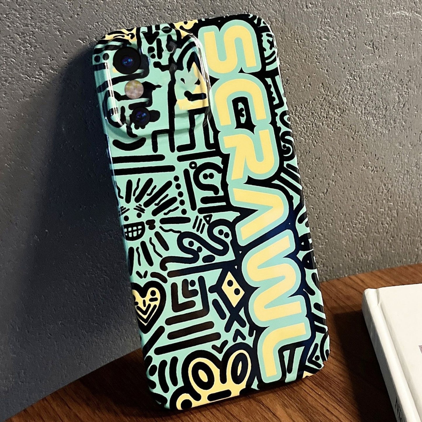 iPhone XS Painted Pattern PC Phone Case with Precise Hole Design
