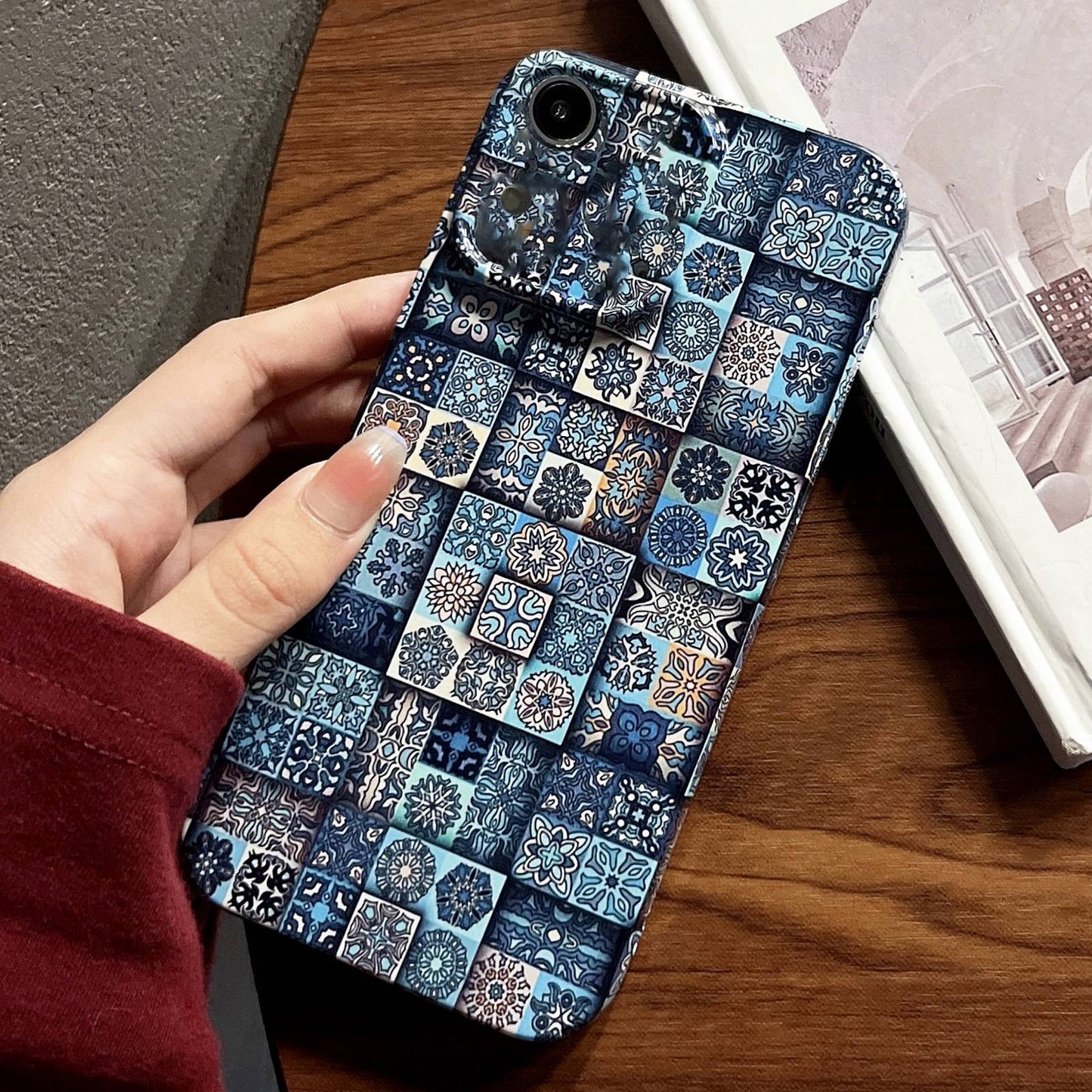 iPhone XR Painted Pattern PC Phone Case with Precise Hole Design