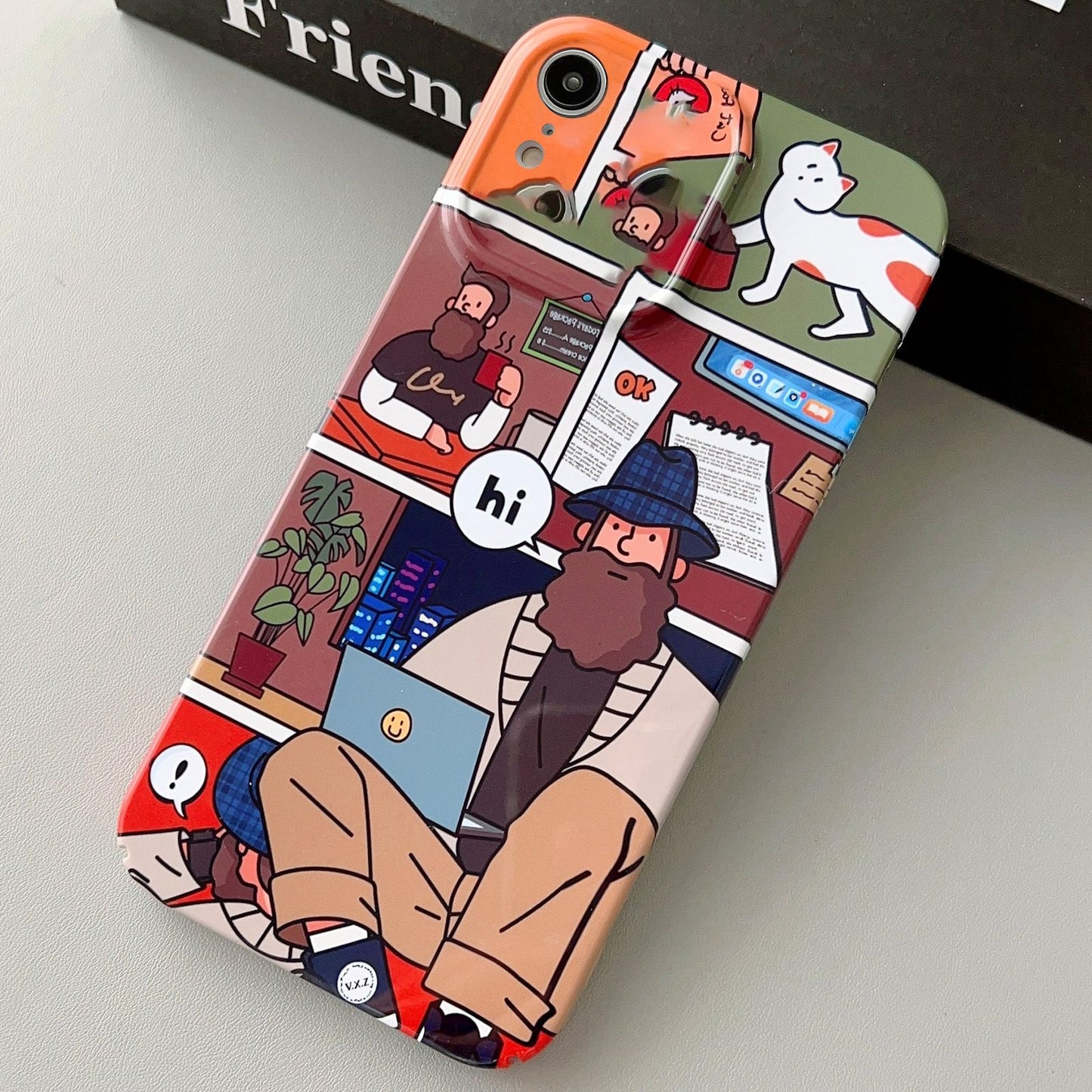 iPhone XR Painted Pattern PC Phone Case with Precise Hole Design