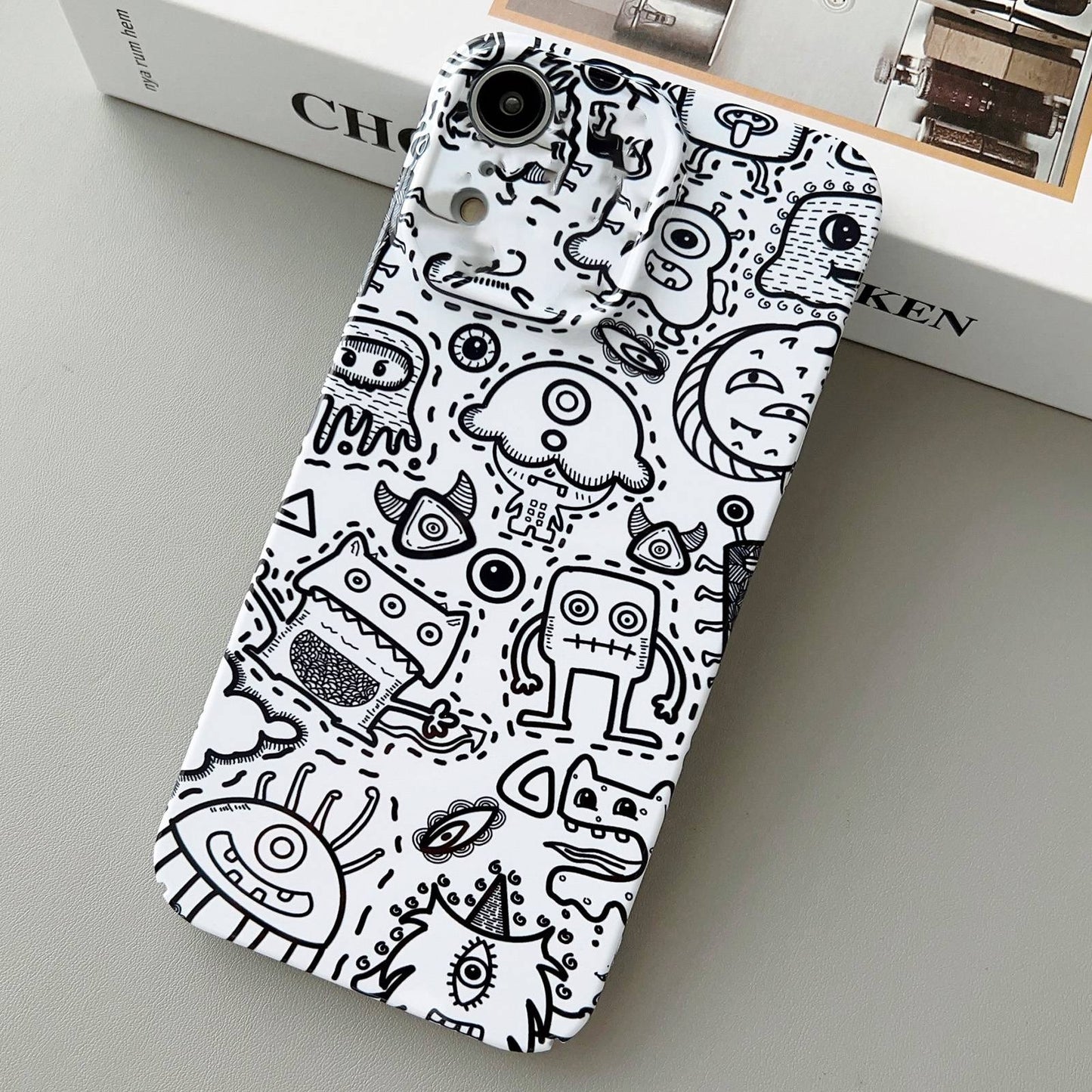 iPhone XR Painted Pattern PC Phone Case with Precise Hole Design