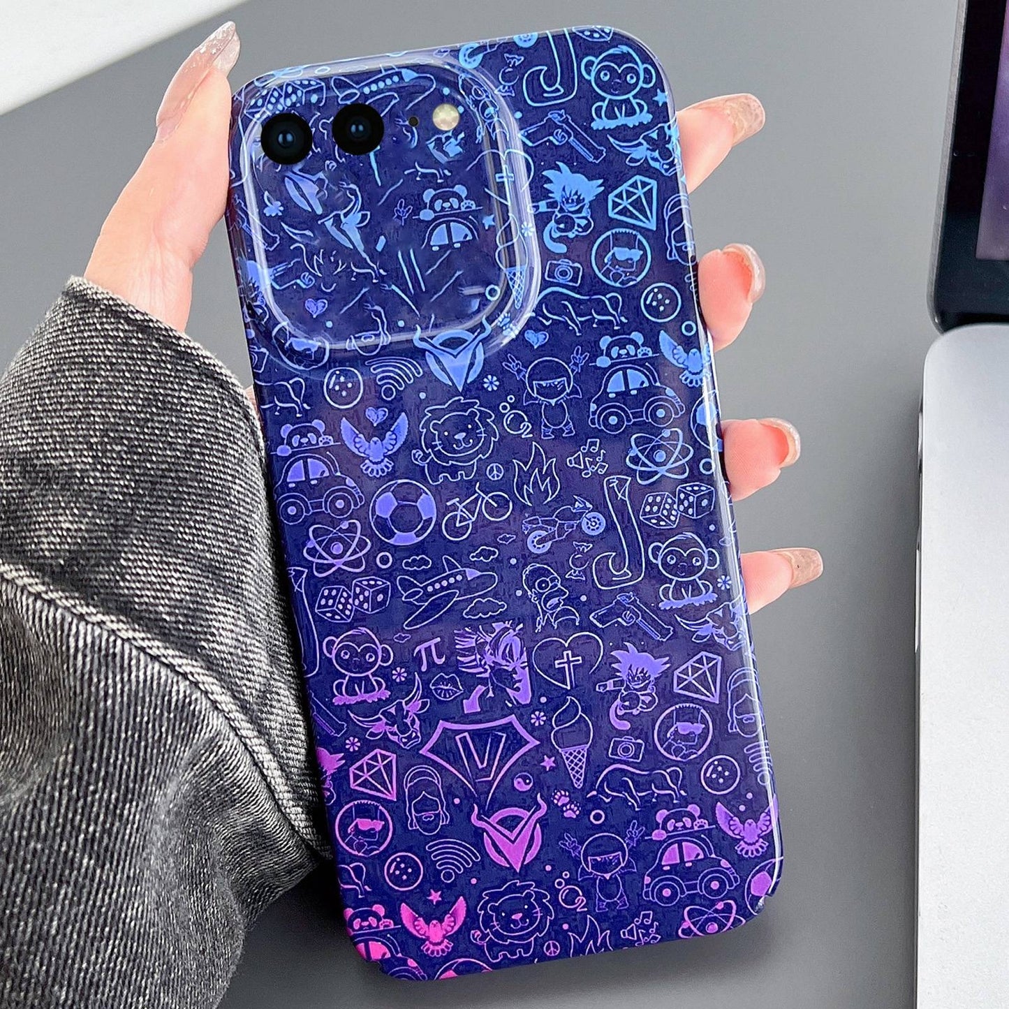 iPhone 7 Plus Painted Pattern PC Phone Case with Precise Hole Design