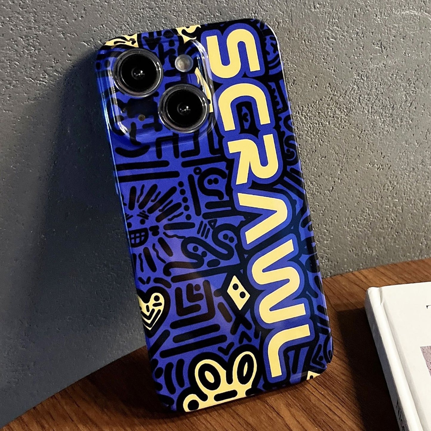 iPhone 15 Painted Pattern PC Phone Case with Precise Hole Design