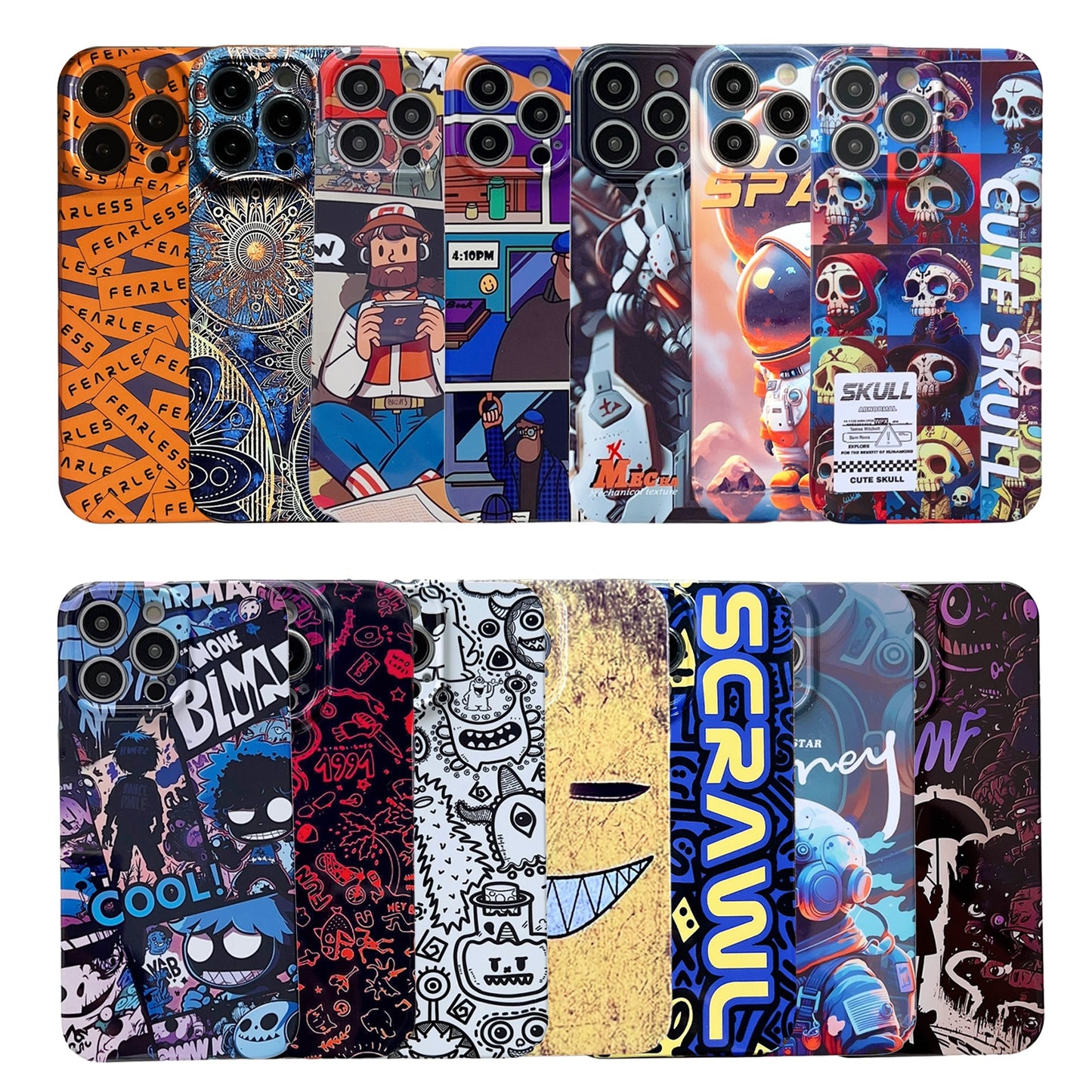 iPhone 15 Pro Max Painted Pattern PC Phone Case with Precise Hole Design