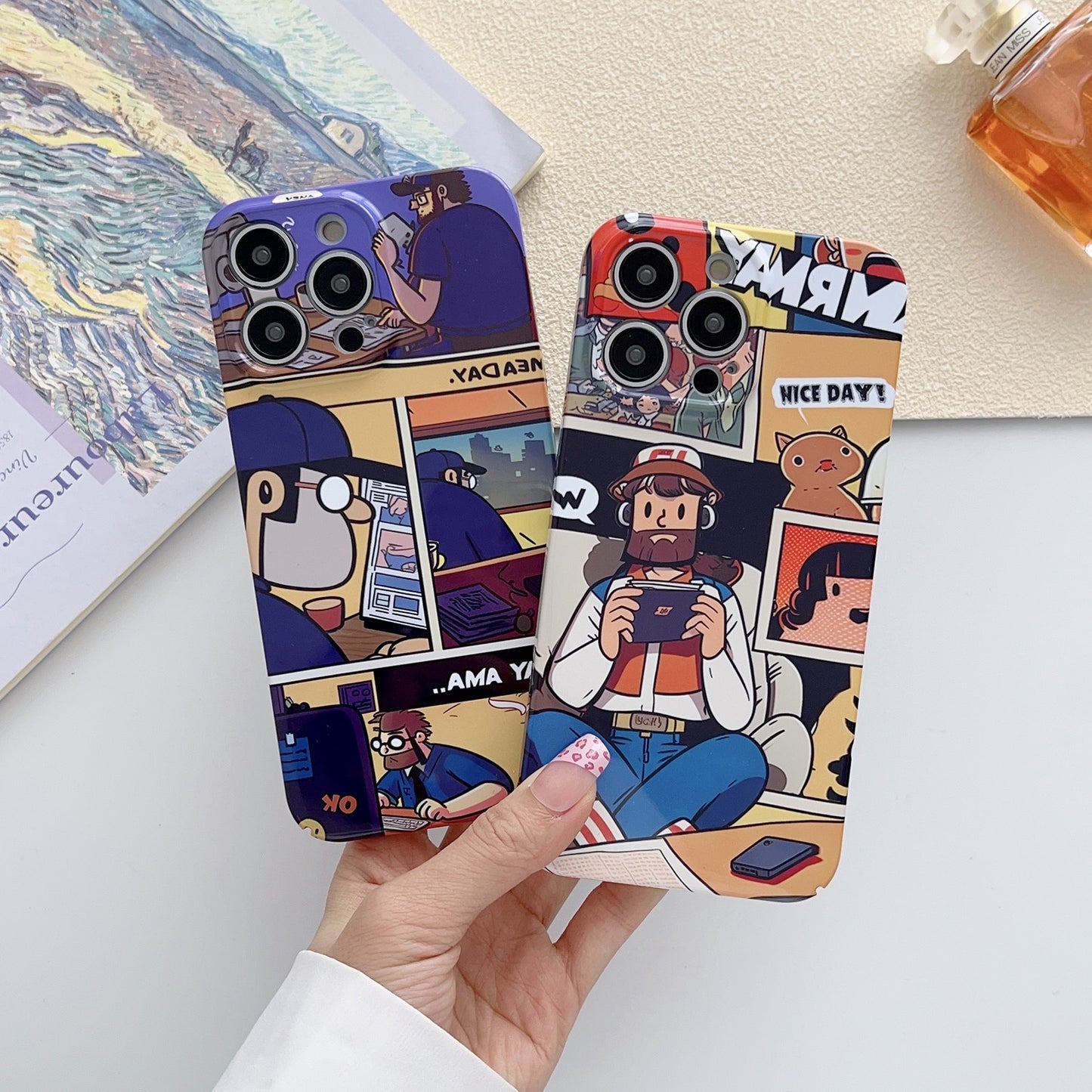 iPhone 11 Painted Pattern PC Phone Case with Precise Hole Design