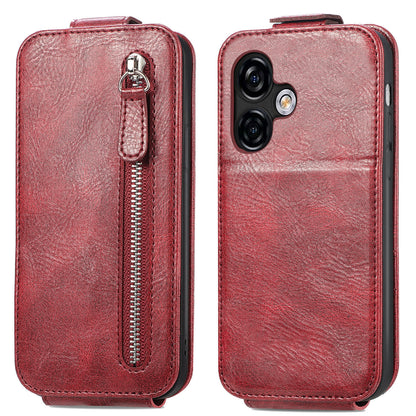 Ulefone Note 16 Pro Zipper Wallet Case - Vertical Flip Leather Phone Cover with Multiple Card Slots and Stand