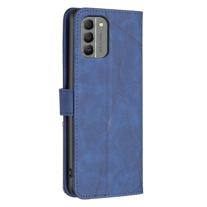 Nokia G310 Rhombus Texture Leather Phone Case with Magnetic Buckle and Card Holder
