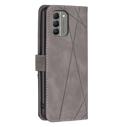 Nokia G310 Rhombus Texture Leather Phone Case with Magnetic Buckle and Card Holder