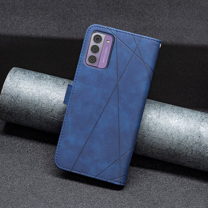 Nokia G42 Rhombus Texture Leather Phone Case with Magnetic Buckle and Card Holder