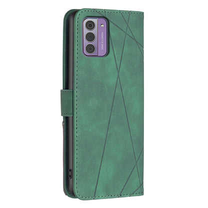 Nokia G42 Rhombus Texture Leather Phone Case with Magnetic Buckle and Card Holder