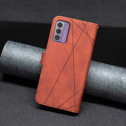 Nokia G42 Rhombus Texture Leather Phone Case with Magnetic Buckle and Card Holder